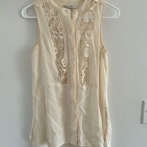 Sleeveless Cream Lace Top